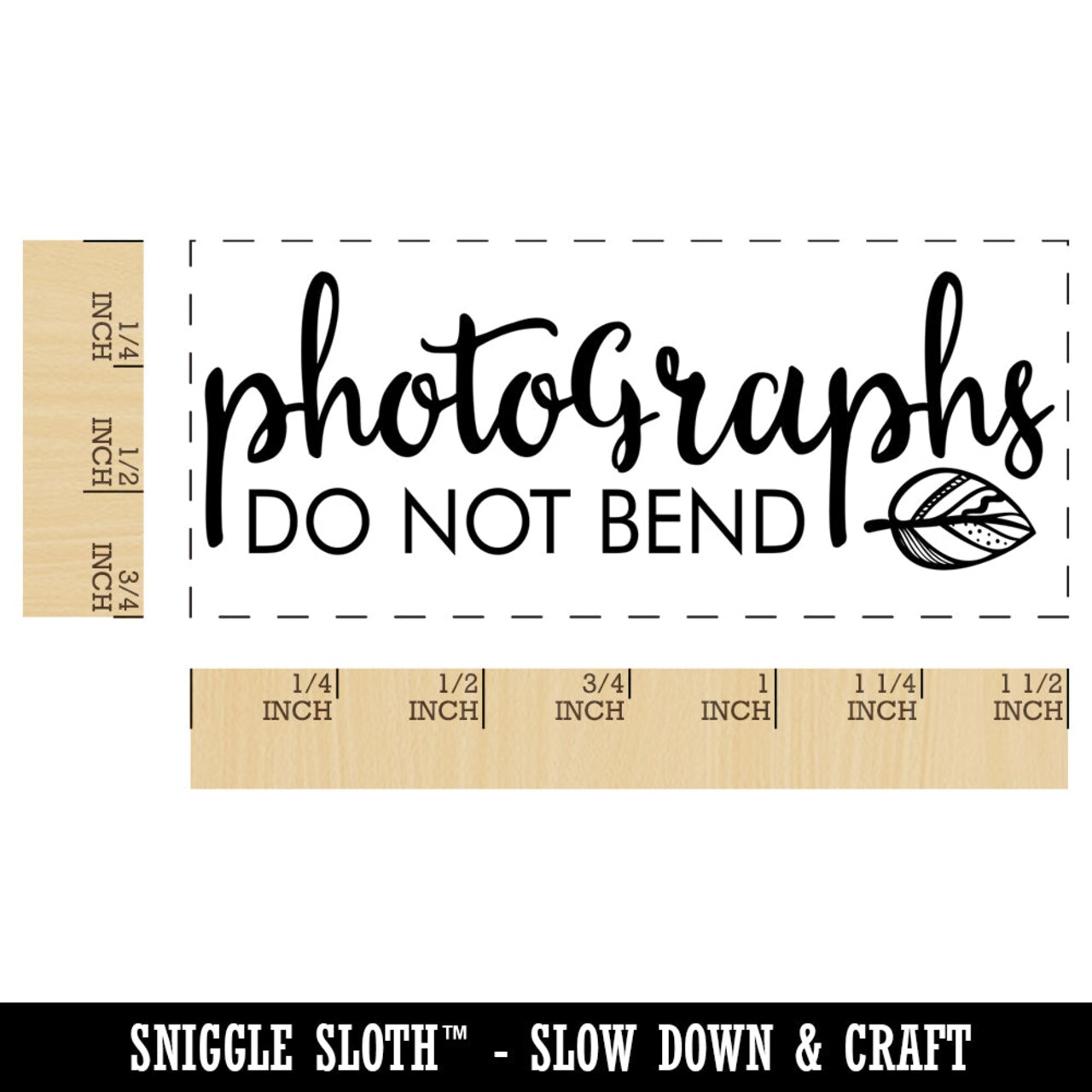 Photographs Do Not Bend Leaf Detail Self-Inking Rubber Stamp Ink Stamper for Business Office